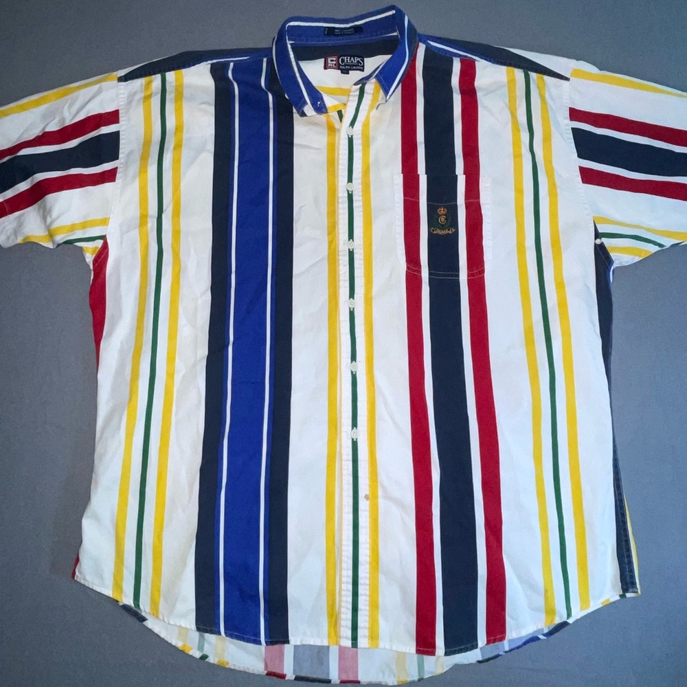 Vtg Chaps Ralph Lauren button up striped shirt